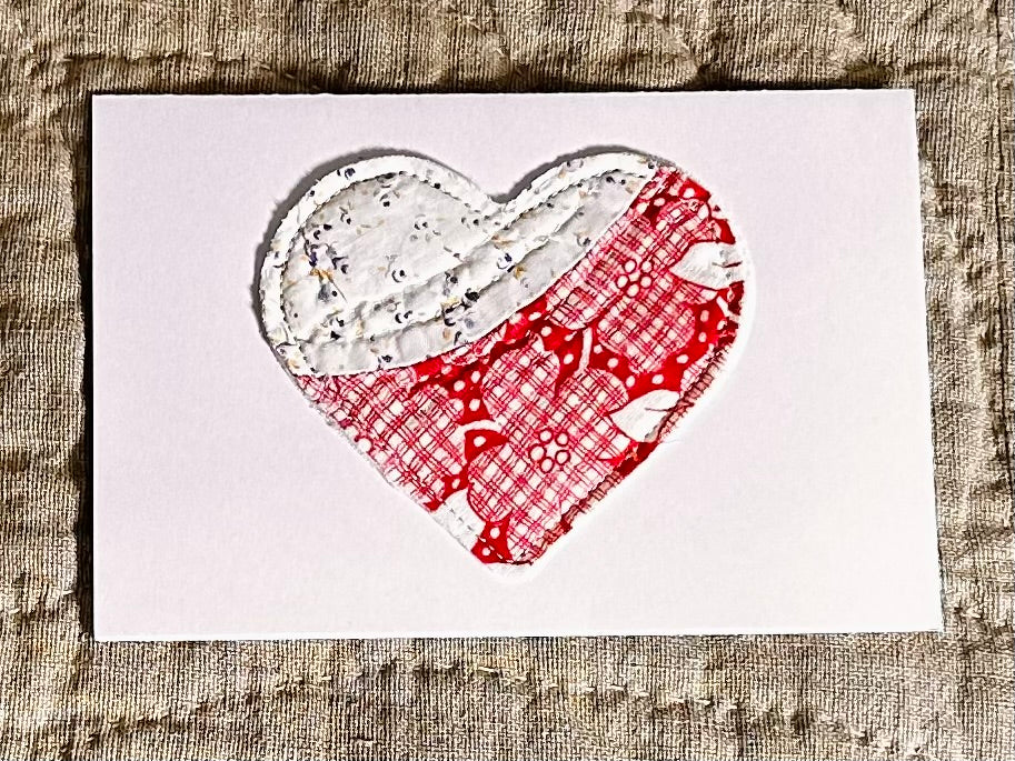 Quilted Note Cards * Heart