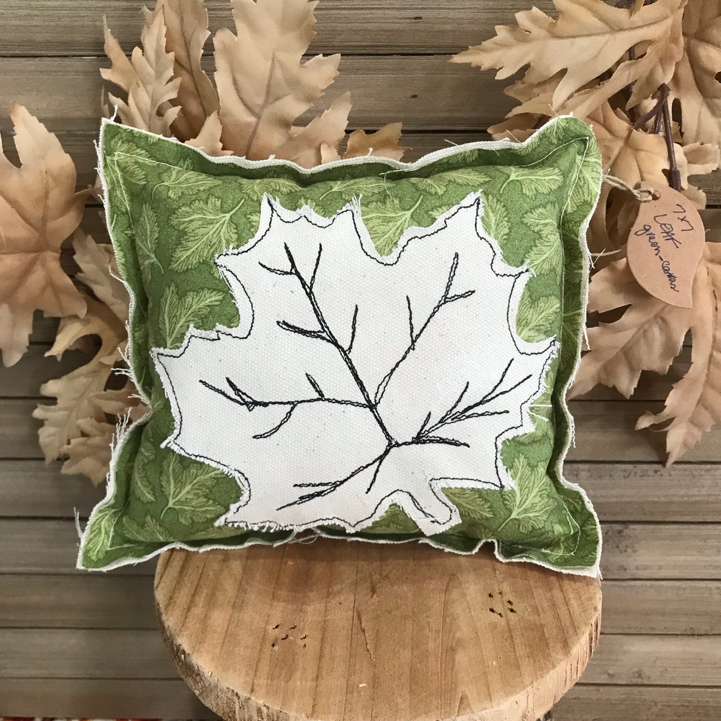 Fall Mini Pillow * Maple Leaf
