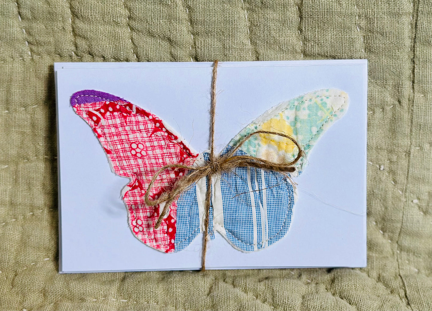 Quilted Note Cards * Set of 3 Butterflies